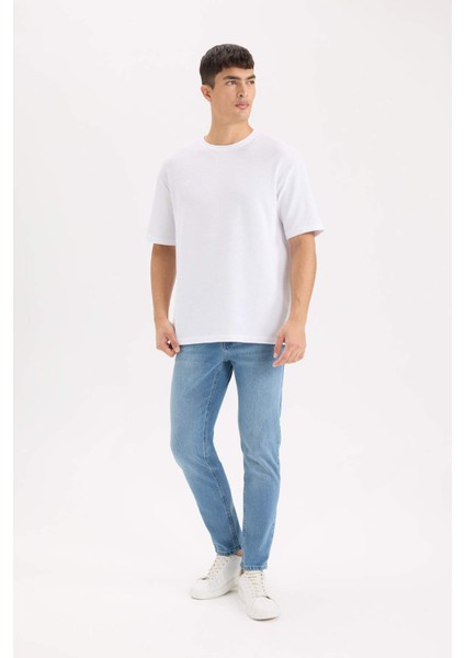 Slim Tapered Fit Dar Kalıp Normal Bel Daralan Paça Jean Pantolon D8745AX24AU