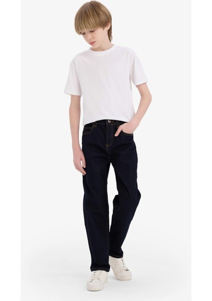 Erkek Çocuk Straight Fit Düz Paça Jean Pantolon D6474A825SM