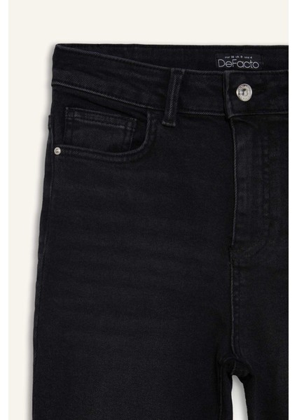 Skinny Fit Yüksek Bel Düz Paça Uzun Jean Kar Yıkamalı Pantolon D6601AX25SP