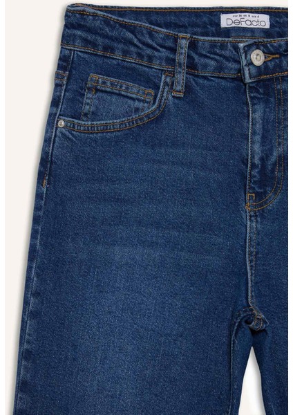Lina Comfort Mom Normal Bel Düz Paça Jean Kar Yıkamalı Pantolon D8179AX25SP