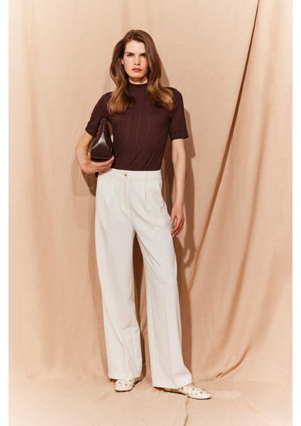 Regular Fit Yarım Balıkçı Yaka Fitilli Kaşkorse Kısa Kollu Tişört B1177AX25SP