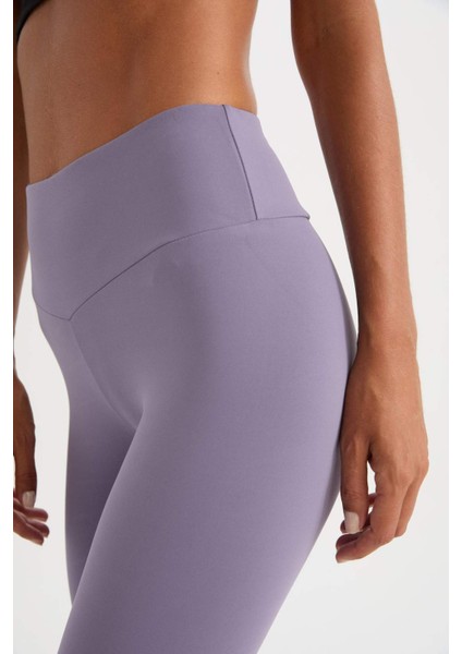 Fit Yüksek Bel Beli Saran Esnek Basic Düz Sporcu Tayt B4147AX25SP