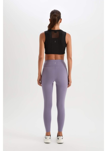 Fit Yüksek Bel Beli Saran Esnek Basic Düz Sporcu Tayt B4147AX25SP