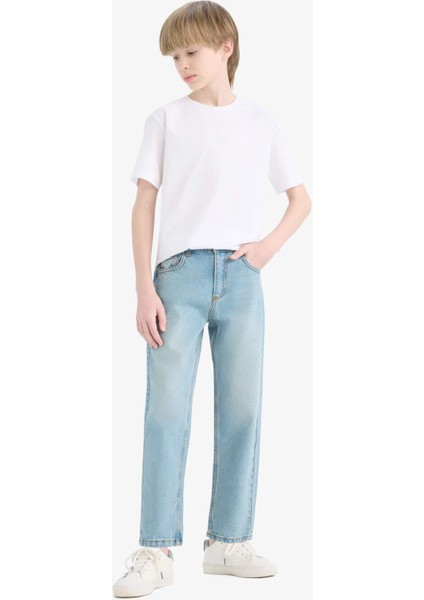 Erkek Çocuk Straight Fit Düz Paça Jean Pantolon D9012A825SM