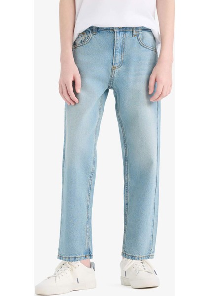 Erkek Çocuk Straight Fit Düz Paça Jean Pantolon D9012A825SM