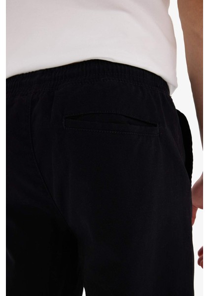 %100 Pamuk Jogger Slim Fit Dar Kesim Beli Bağcıklı Gabardin Pantolon D8607AX25SP