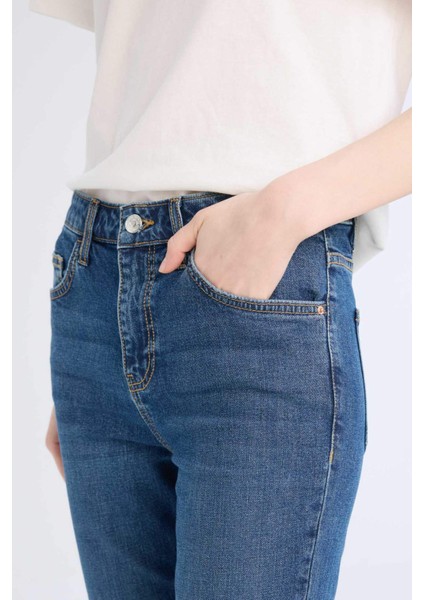 Yüksek Bel Geniş Paça Cepli Jean Pantolon D7971AX25SP