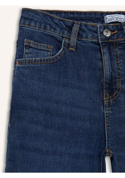 Yüksek Bel Geniş Paça Cepli Jean Pantolon D7971AX25SP