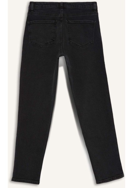 Lina Comfort Mom Normal Bel Düz Paça Jean Kar Yıkamalı Pantolon D7944AX25SP