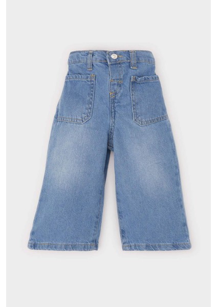 Kız Bebek Wide Leg Geniş Bol Paça Jean Pantolon