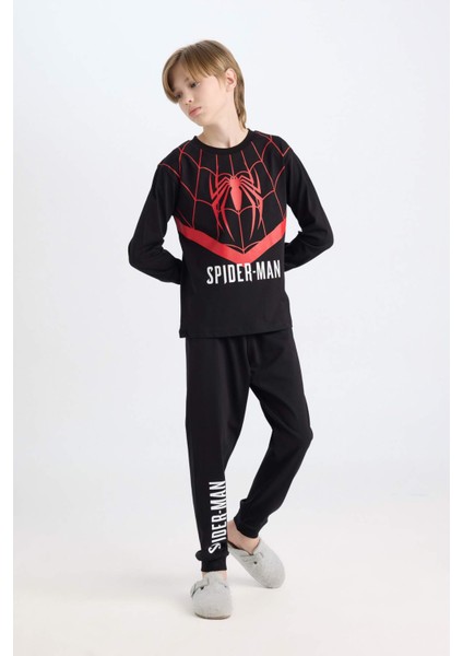 Erkek Çocuk Pijama Takımı Marvel Spiderman Uzun Kollu Üst Uzun Alt D6527A824WN
