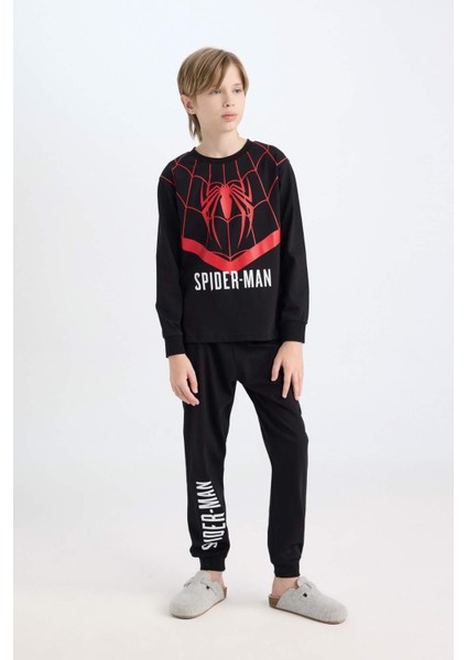 Erkek Çocuk Pijama Takımı Marvel Spiderman Uzun Kollu Üst Uzun Alt D6527A824WN