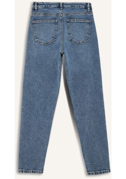 Lina Comfort Mom Normal Bel Düz Paça Jean Kar Yıkamalı Pantolon D7943AX25SP