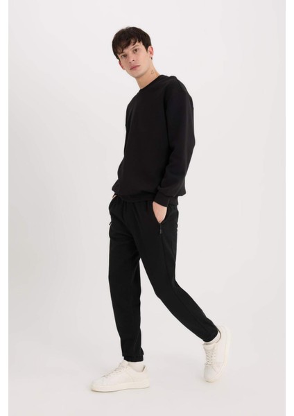 Slim Fit Dar Kesim Fermuar Cepli Pike Eşofman Altı D5258AX25SP