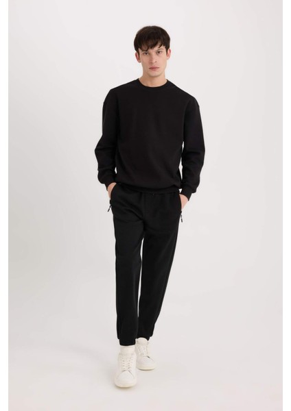 Slim Fit Dar Kesim Fermuar Cepli Pike Eşofman Altı D5258AX25SP