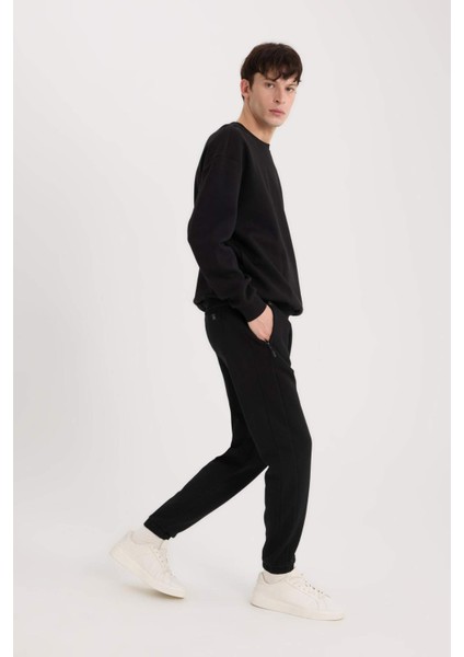 Slim Fit Dar Kesim Fermuar Cepli Pike Eşofman Altı D5258AX25SP