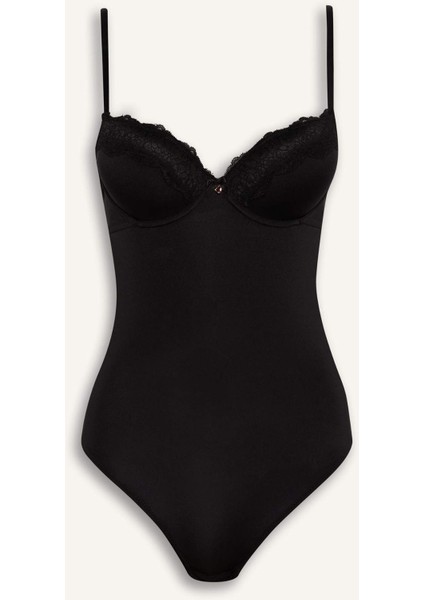 Yarım Dolgulu Dantel Detaylı Bodysuit-Fall in Love D8168AX25SP