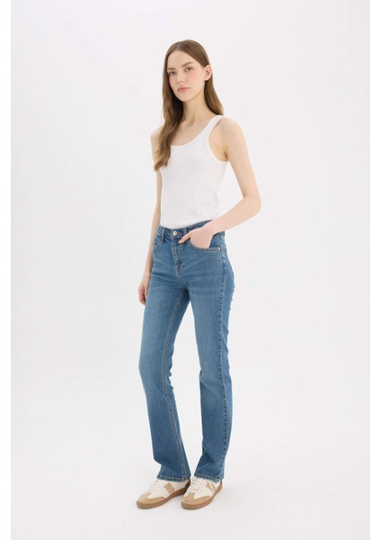 Yüksek Bel Geniş Paça Jean Pantolon D7972AX25SP
