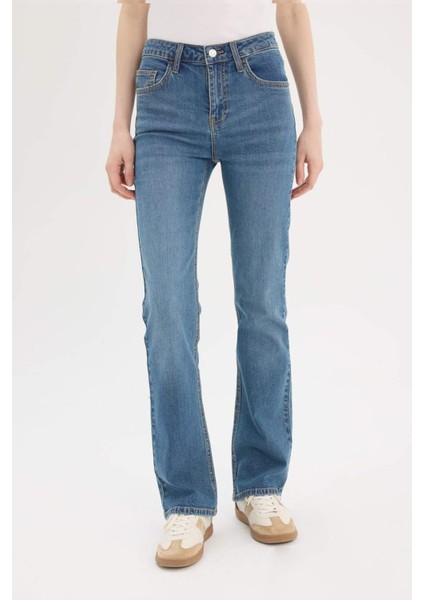 Yüksek Bel Geniş Paça Jean Pantolon D7972AX25SP