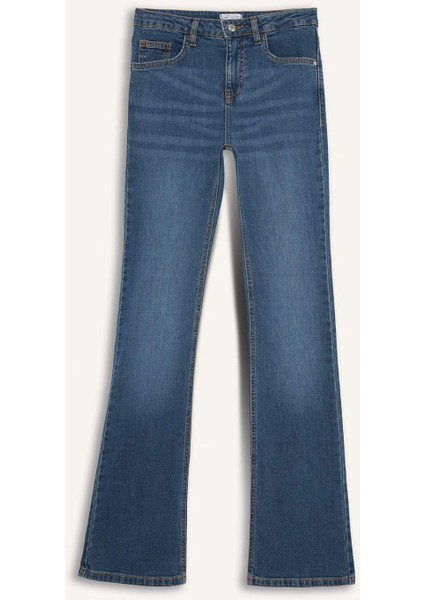 Yüksek Bel Geniş Paça Jean Pantolon D7972AX25SP