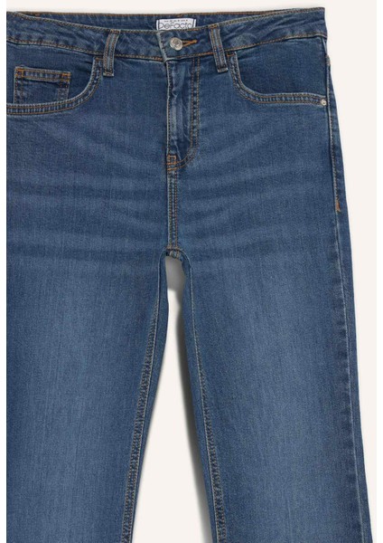 Yüksek Bel Geniş Paça Jean Pantolon D7972AX25SP