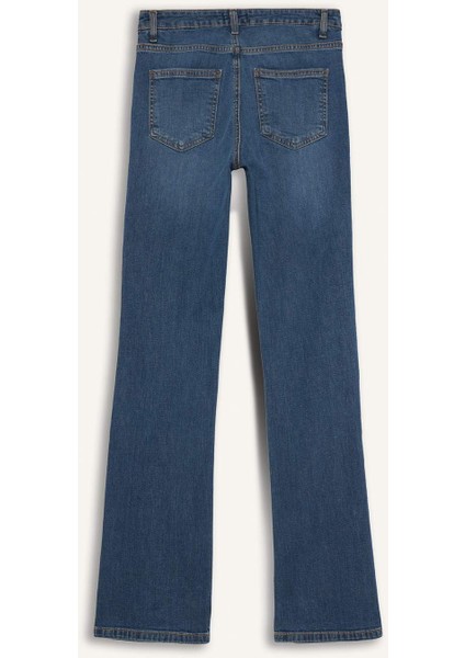 Yüksek Bel Geniş Paça Jean Pantolon D7972AX25SP