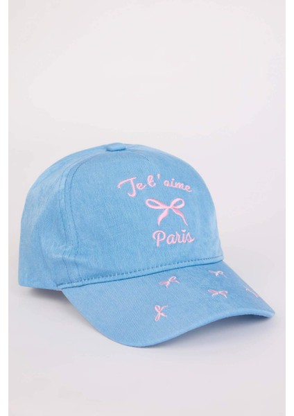 Kız Çocuk Nakışlı Jean Görünümlü Cap Şapka D8429A825SM