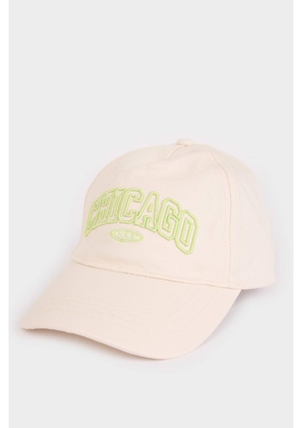 Kız Çocuk Nakışlı Pamuklu Cap Şapka D8432A825SM