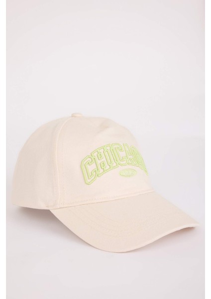 Kız Çocuk Nakışlı Pamuklu Cap Şapka D8432A825SM