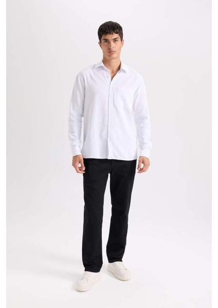 Regular Fit Normal Kesim Yazlık Düz Paça Chino Kanvas Pantolon D7349AX25SP