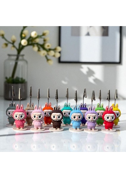 13 Adet Renk Renk Dekoratif Sevimli Labubu Notluk - Kağıt Tutacağı - Fotoğraf Tutacak fiyatları