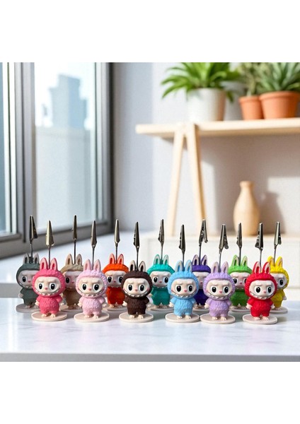 13 Adet Renk Renk Dekoratif Sevimli Labubu Notluk - Kağıt Tutacağı - Fotoğraf Tutacak modelleri