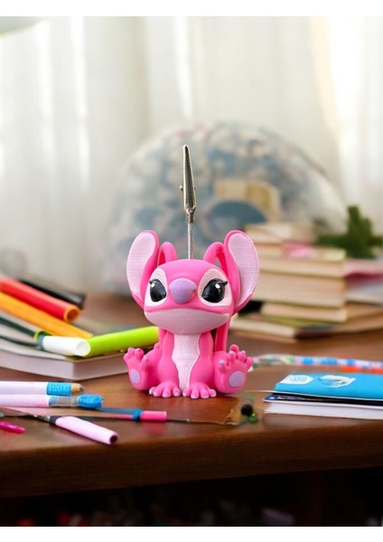 Stitch Angel Temalı Kawaii Pla Fotoğraf ve Not Tutucu - Ofis Masa Not Tutacağı