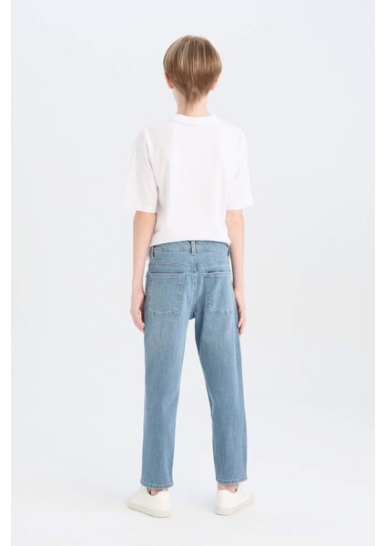 Erkek Çocuk Straight Fit Düz Paça Basic Düz Jean Pantolon