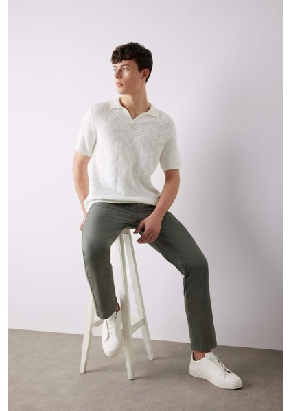 Regular Fit Normal Kesim Yazlık Düz Paça Chino Kanvas Pantolon D7349AX25SP