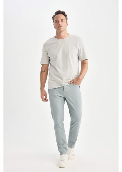 Regular Fit Normal Kesim Yazlık Düz Paça Chino Kanvas Pantolon D7349AX25SP