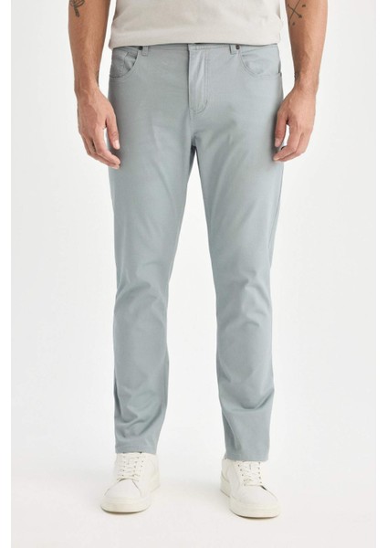 Regular Fit Normal Kesim Yazlık Düz Paça Chino Kanvas Pantolon D7349AX25SP