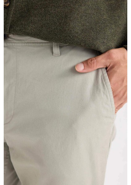 Regular Fit Normal Kesim Yazlık Düz Paça Chino Kanvas Pantolon D7349AX25SP