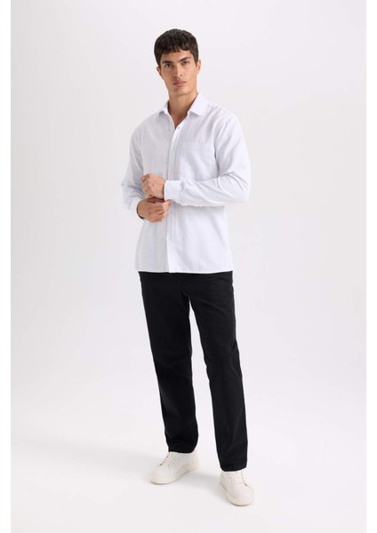 Regular Fit Normal Kesim Yazlık Düz Paça Chino Kanvas Pantolon D7349AX25SP