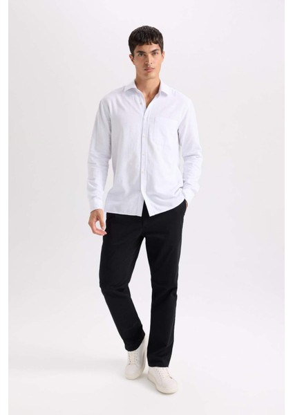 Regular Fit Normal Kesim Yazlık Düz Paça Chino Kanvas Pantolon D7349AX25SP