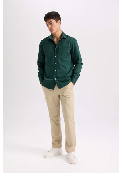 Regular Fit Normal Kesim Yazlık Düz Paça Chino Kanvas Pantolon D7349AX25SP