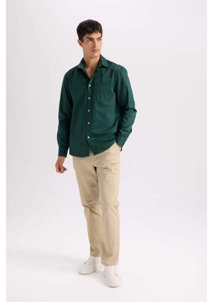 Regular Fit Normal Kesim Yazlık Düz Paça Chino Kanvas Pantolon D7349AX25SP