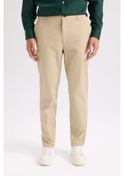 Regular Fit Normal Kesim Yazlık Düz Paça Chino Kanvas Pantolon D7349AX25SP