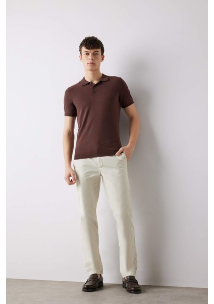 Regular Fit Normal Kesim Yazlık Düz Paça Chino Kanvas Pantolon D7349AX25SP
