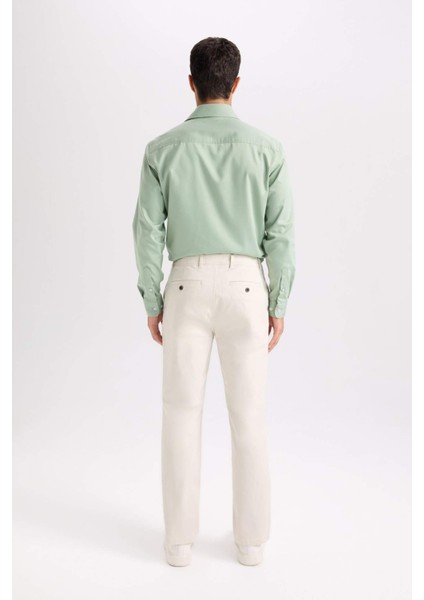 Regular Fit Normal Kesim Yazlık Düz Paça Chino Kanvas Pantolon D7349AX25SP