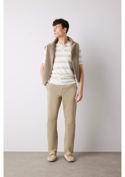 Regular Fit Normal Kesim Yazlık Düz Paça Chino Kanvas Pantolon D7349AX25SP