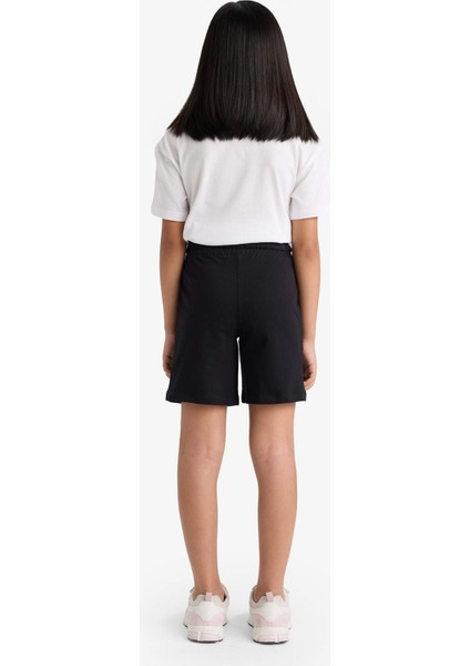 Kız Çocuk Relax Fit Beli Lastikli Basic Düz Şort D9058A825HS