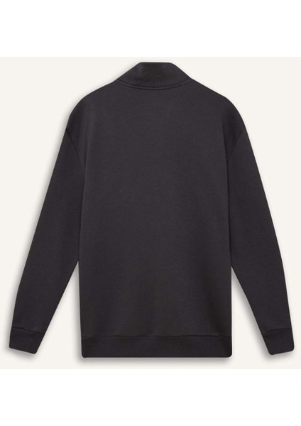 Comfort Regular Fit Rahat Kalıp Fermuarlı Dik Yaka Basic Düz Sweatshirt X7405AZ25SP