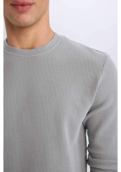 Boxy Fit Bisiklet Yaka Pamuklu Basic Düz Kısa Kollu Tişört D7504AX25SP