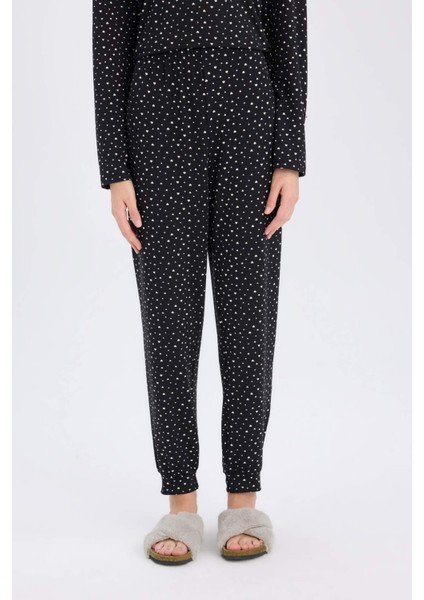 Pijama Takımı Softshell Uzun Kollu Üst Beli Lastikli Uzun Alt-Fall in Love D9183AX24WN